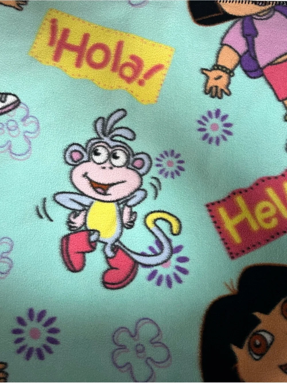 Vintage Dora The Explorer Boots Fleece‎ Blanket 46x60 Nickelodeon Hola Hello